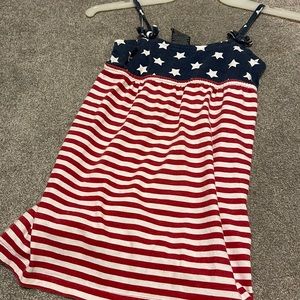 Red white and blue top